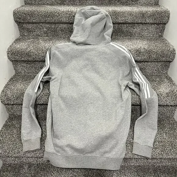 NEW w/Tags! Adidas Men's Gray White Striped Zip up Hoodie Jacket - Size LARGE - Picture 2 of 3